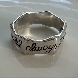Sterling Silver “I Will Always Love You” Ring Size 6